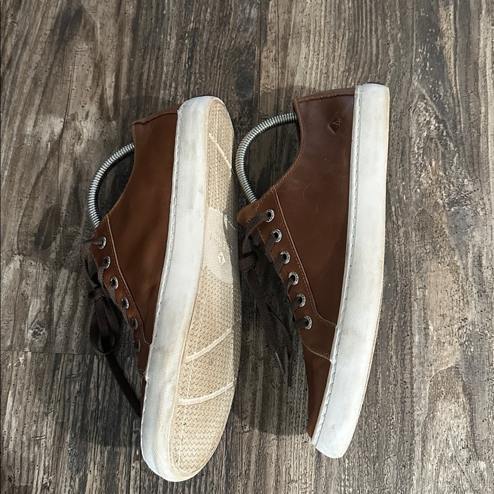 Sperry Men's Brown Leather Sneakers size 9.5m - Picture 8 of 12